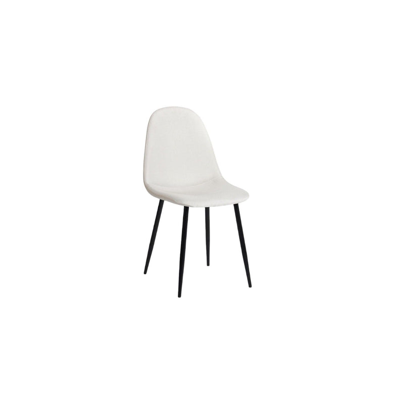 Fabric Metal Dining Side Chairs (Set of 4) - Beige / Black