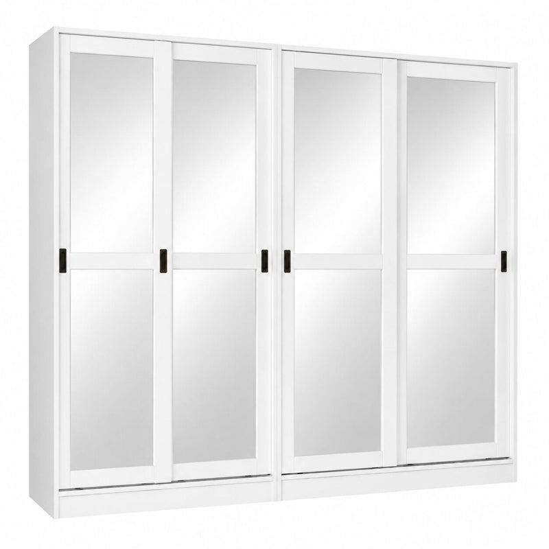 Solid Wood Mirrored Five Door Combo Dresser (765055) - White