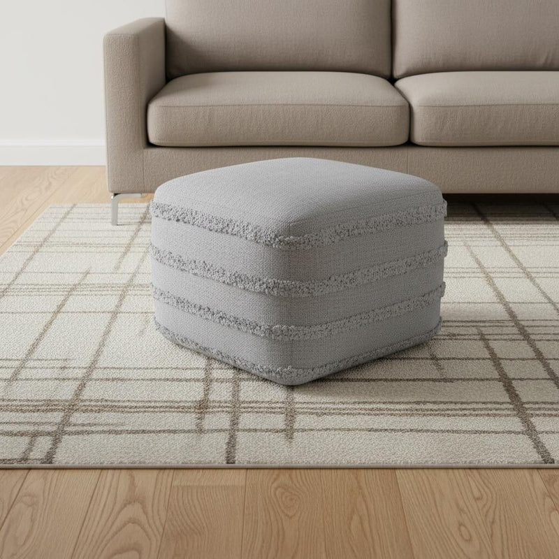 Cotton Ottoman - Gray