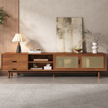 Load image into Gallery viewer, TV Stand For TVs Up To 85", Media Console With 2 Drawers - Walnut

