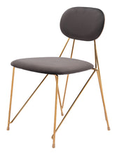 Load image into Gallery viewer, Upholstered Velvet Open Back Dining Side Chairs (Set of 2) - Gray / Gold
