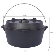 Load image into Gallery viewer, Pre-Seasoned Cast Dutch Oven With Skillet Lid And Pot Rack
