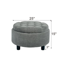 Load image into Gallery viewer, Storage Round Footstool Table Ottoman
