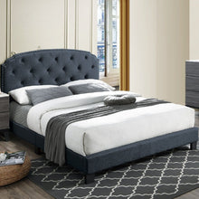Load image into Gallery viewer, Button Tufted Bed With Nailhead Trim
