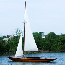 Load image into Gallery viewer, Hand Painted Model Boat - Black / Beige
