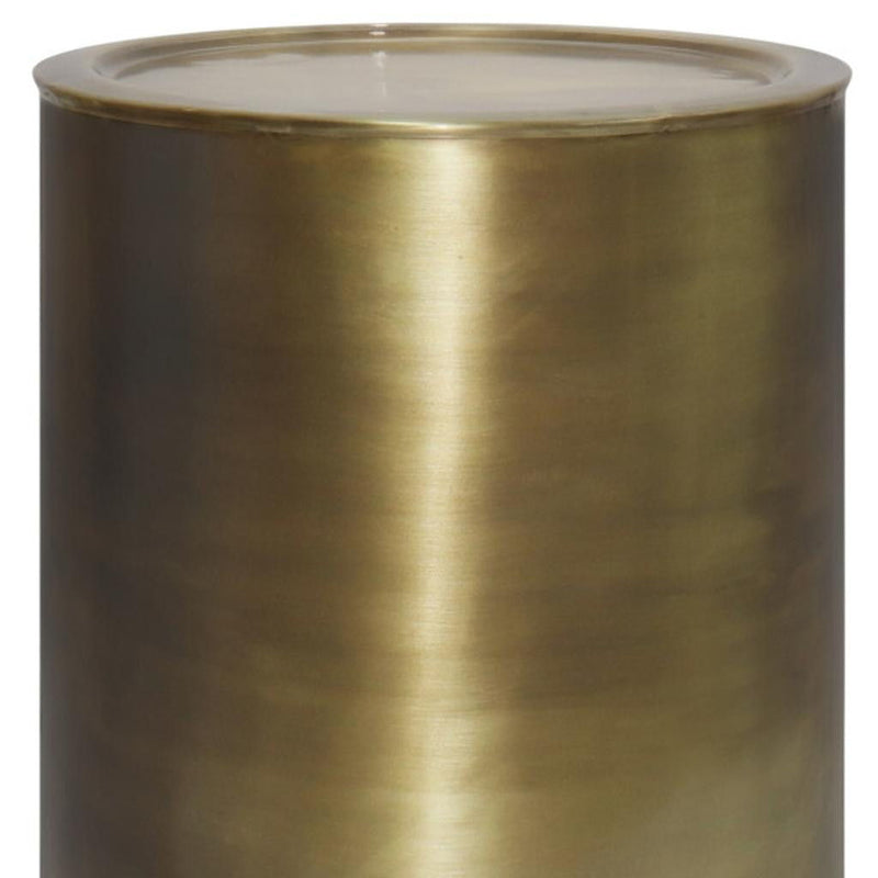 Industrial Metal Round End Table - Gold