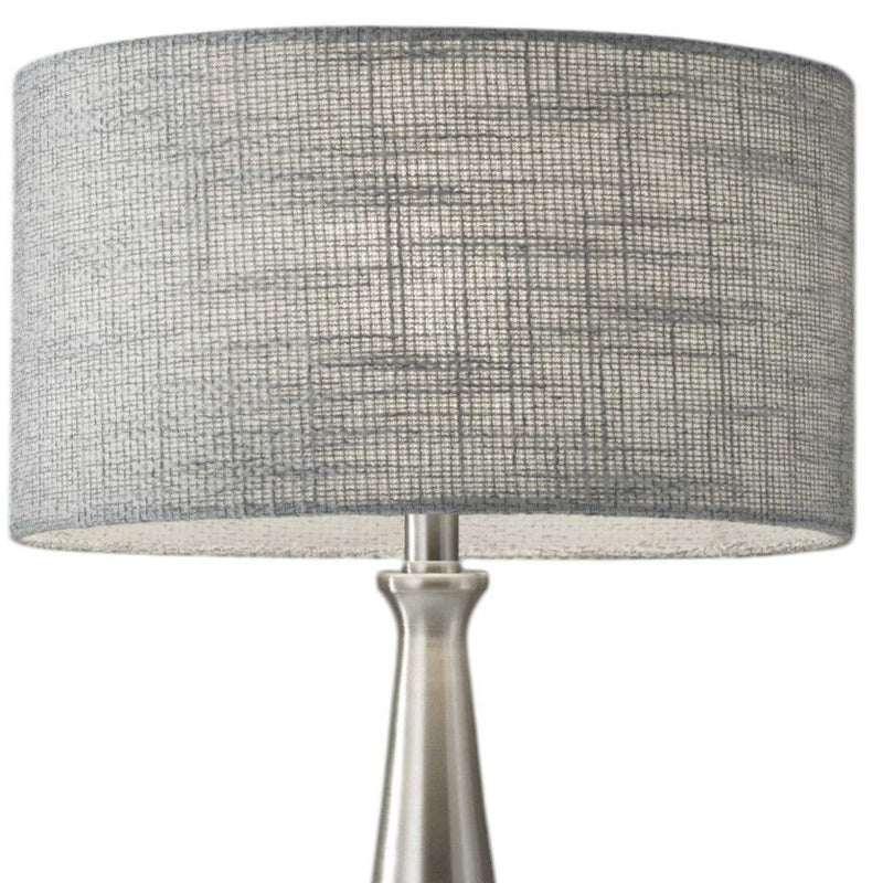 Metal Finish Tapered Basectable Lamp - Brushed Steel