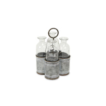 Load image into Gallery viewer, Galvanized Decorative Bottle Tabletop Sculpture (Set of 4) - Clear
