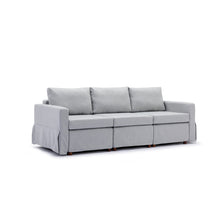 Load image into Gallery viewer, 3 Seat Module Sectional Sofa Couch With 1 Ottoman,Seat Cushion and Back Cushion Removable and Washable,Light Grey
