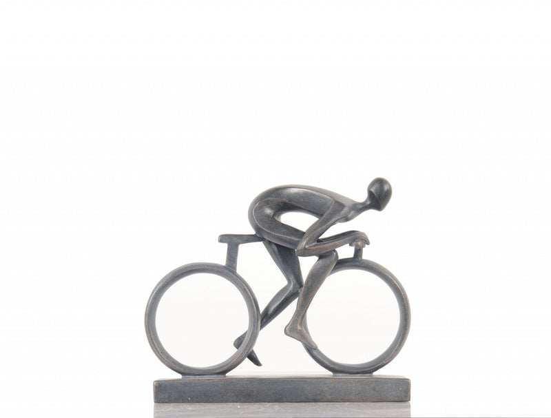 Minimalist Cyclist Finish Statue - Black