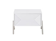 Load image into Gallery viewer, Modern Nightstand With One Drawer And Steel Legs - Silky White
