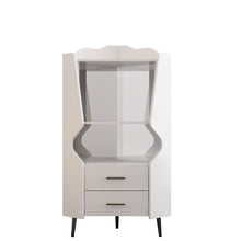 Load image into Gallery viewer, Corner Bar Cabinet With Mirrored Back, 2 Open Shelves &amp; 2 Drawers, High Legs For Easy Cleaning
