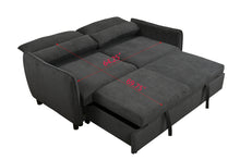 Load image into Gallery viewer, 75 &quot; 3 in 1 Convertible Sleeper Sofa Bed, Modern Fabric Loveseat Futon Sofa Couch w/Pullout Bed, Small Love Seat Lounge Sofa w/Reclining Backrest, Furniture for Living Room, Dark Gray
