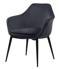 Load image into Gallery viewer, Upholstered Velvet Dining Room Arm Chair - Gray
