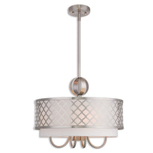Load image into Gallery viewer, 18" Five Light Dimmable Chandelier With Shades - Nickel
