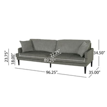 Load image into Gallery viewer, Contemporary 3 Seater Sofa With Plush Upholstery - Gray
