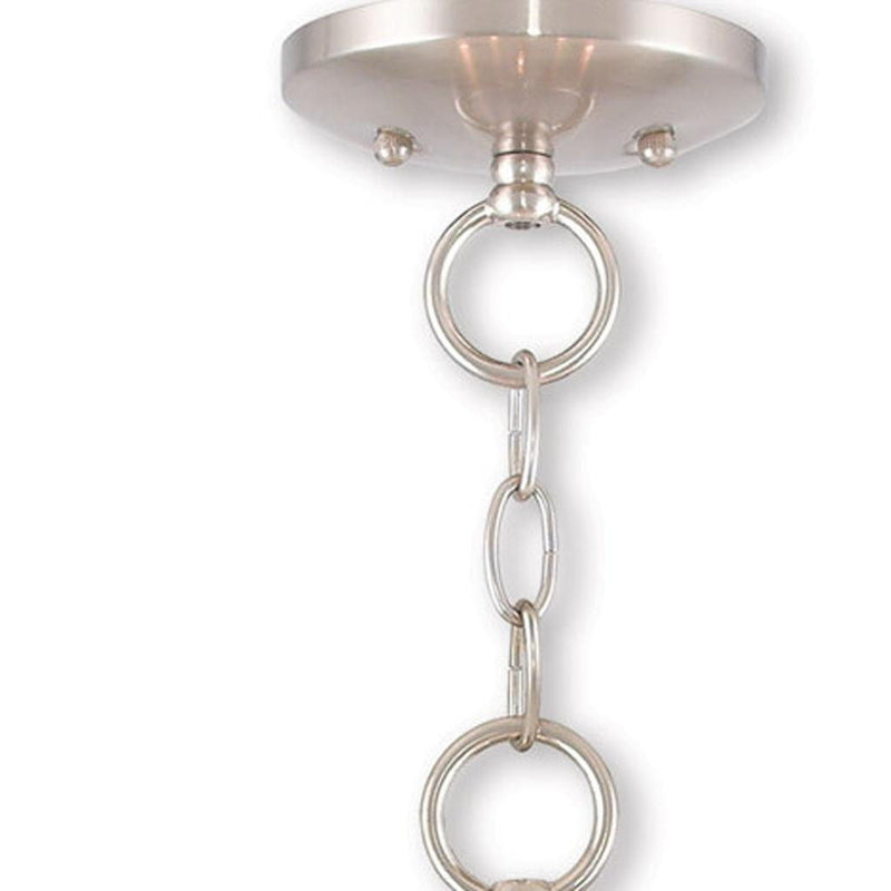 14" Three-Light Dimmable Chandelier With Shades - Nickel