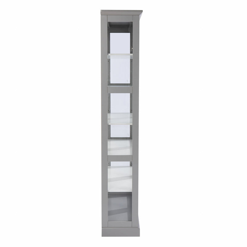 Cornice Molding Double Door Curio Cabinet - Off White