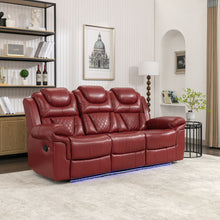 Load image into Gallery viewer, Home Theater Seating Manual Recliner Chair With Center Console And Led Light Strip For Living Room

