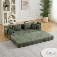 Load image into Gallery viewer, Convertible Sleeper Sofa Bed With Cylindrical Pillow
