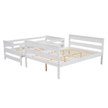 Load image into Gallery viewer, Wood Twin over Full Bunk Bed with Ladder, White
