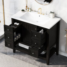 Load image into Gallery viewer, 36" Bathroom Vanity &amp; Sink, 2 Cabinet And 3 Drawers - Black
