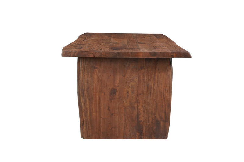 72" Solid Wood Live Edge Sled Base Dining Table - Brown