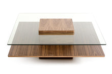 Load image into Gallery viewer, Glass Coffee Table With Shelf - Clear And Brown
