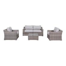 Load image into Gallery viewer, Outdoor Wicker Conversation Set With Cushions, All Weather
