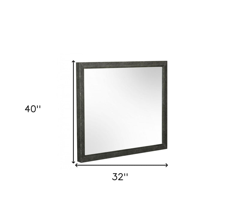 Shagreen Framed Dresser Mirror - Gray