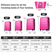 Load image into Gallery viewer, Hardshell Luggage Sets 4 Pieces + Bag Spinner Suitcase With Tsa Lock Lightweight - 16" / 20" / 24" / 28" Luggages
