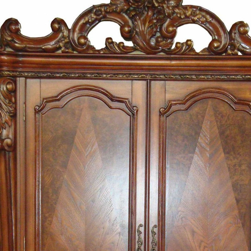 Wood Cabinet Enclosed Storage Entertainment Center - Brown