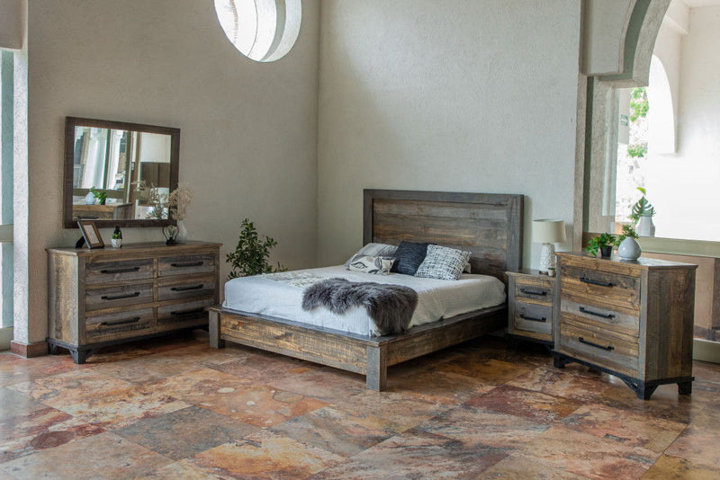 Wood 6 Drawer Double Dresser - Brown