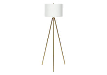 Load image into Gallery viewer, Floor Lamp With Cream Drum Shade - Matte Gold
