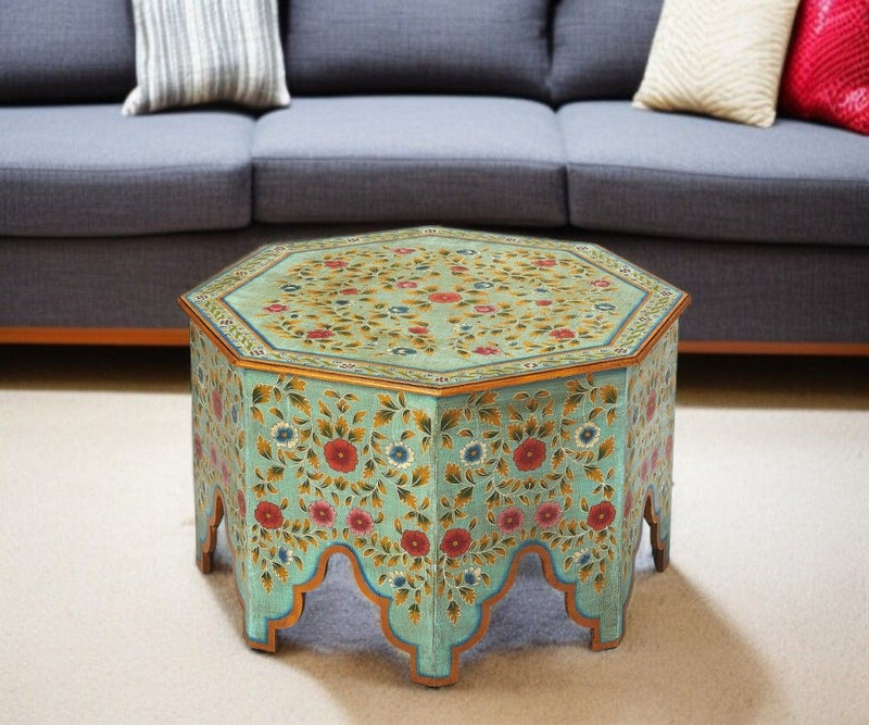 Hand Painted Coffee Table - Green
