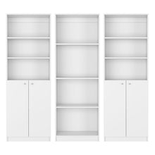 Load image into Gallery viewer, Ten Tier Modular Bookcase With Four Doors (Set of 3) - White
