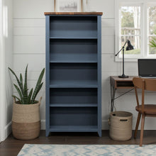 Load image into Gallery viewer, 5 Shelf Bookcase - Blue Denim / Whiskey
