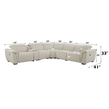 Load image into Gallery viewer, Dayana - Boucle Power Recliner Sectional Sofa For 5 People With Cupholder Console Adjustable Headrest - Beige
