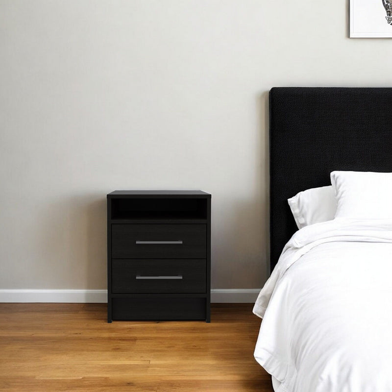 Two Drawer Nightstand - Dark Oak