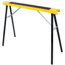 Load image into Gallery viewer, Folding Portable Saw Horses 2 Pack With Fast Open Legs, Heavy Duty For Garage And Workshop - Yellow / Black

