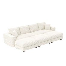 Load image into Gallery viewer, Deep Seat Convertible Sofa With Soft Pillows And Ottomans
