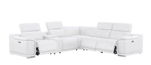 Load image into Gallery viewer, Leather Modular L Shaped Six Piece Corner Sectional With Console - White
