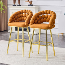 Load image into Gallery viewer, Bubble, Ball Chain Tufted Bar Chairs For Kitchen Island &amp; Home Bar (Set of 2)

