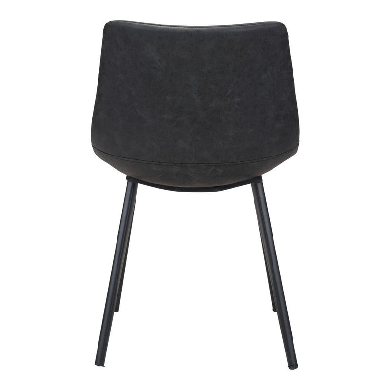 Faux Leather Upholstered Dining Room Side Chairs (Set of 2) - Black