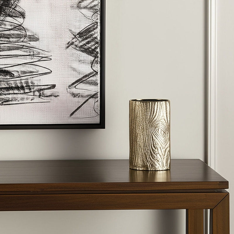 Oval Faux Table Vase - Gold