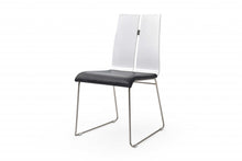Load image into Gallery viewer, Upholstered Faux Leather Dining Side Chairs (Set of 2) - Black / White
