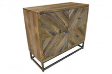 Load image into Gallery viewer, Solid Wood Accent Chest With A Door And Shelves - Shades of Natural Brown
