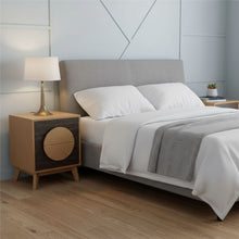 Load image into Gallery viewer, Solid Wood Square Two Drawer Nightstands (Set of 2) - Oak / Dark Brown
