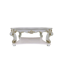Load image into Gallery viewer, 58" Wood Square Coffee Table With Shelf - Gold And Ivory
