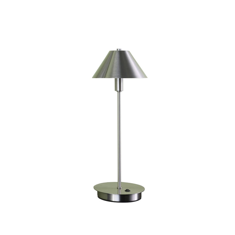 Metal Bedside Table Lamp With Silver Cone Shade - Silver